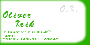 oliver krik business card